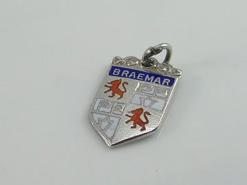 Vintage Silver Braemar Travel Shield Charm