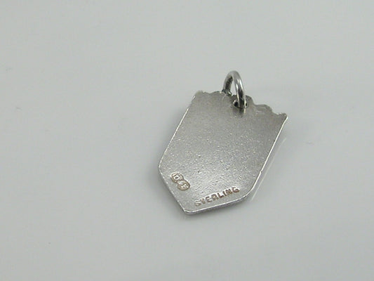 Vintage Silver Braemar Travel Shield Charm