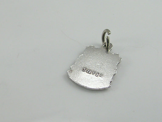 Vintage Silver Cheddar Travel Shield Charm