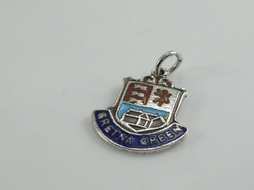 Vintage Silver Gretna Green Travel Shield Charm