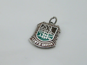 Vintage Silver Kents cavern Travel Shield Charm