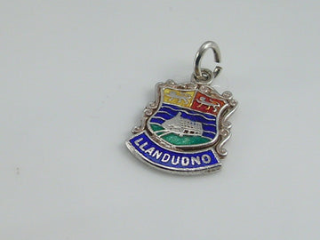 Vintage Silver Llandudno Travel Shield Charm