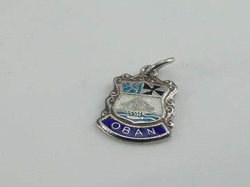 Vintage Silver Oban Travel Shield Charm