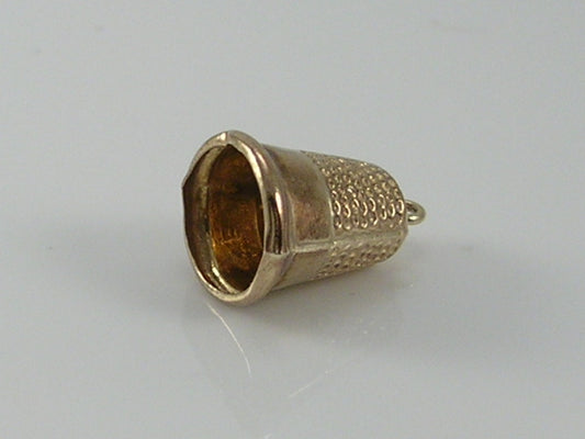 Vintage 3D 9ct Gold Sewing Thimble Charm H/MK 1977
