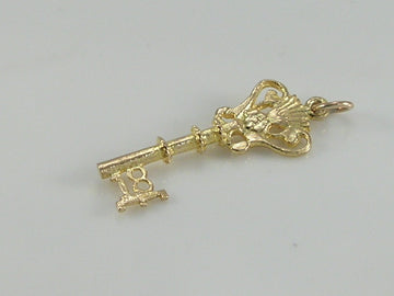 Vintage 9ct Gold Scottish Thistle 18 Key Pendant H/MK 1973