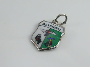 Vintage Silver Altenhau Travel Shield Charm