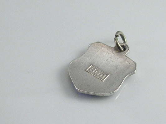 Vintage Silver Malente Travel Shield Charm