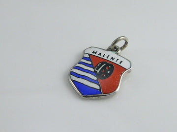 Vintage Silver Malente Travel Shield Charm