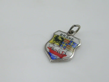 Vintage Silver Brake Travel Shield Charm