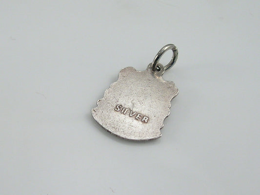 Vintage Silver London Travel Shield Charm