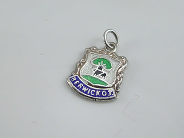 Vintage Silver Berwick on Tweed Travel Shield Charm