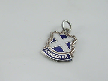 Vintage Silver Arrochar Travel Shield Charm