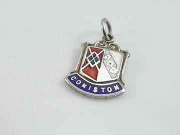 Vintage Silver Coniston Travel Shield Charm