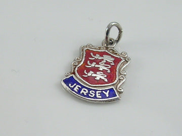 Vintage Silver Jersey Travel Shield Charm
