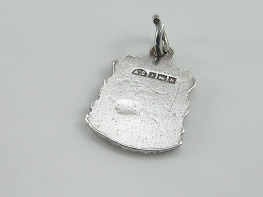 Vintage Silver Hawkshead Travel Shield Charm