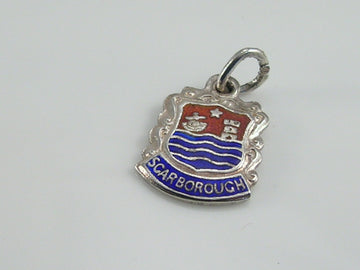 Vintage Silver Scarborough Travel Shield Charm