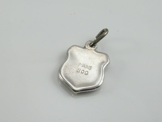 Vintage Silver Belgique Travel Shield Charm