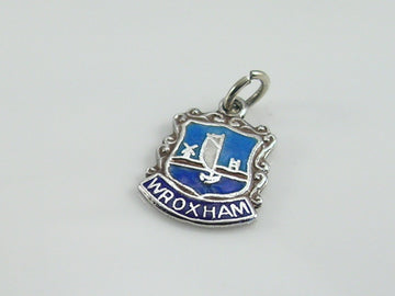 Vintage Silver Wroxham Travel Shield Charm