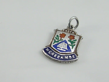 Vintage Silver Morecambe Travel Shield Charm