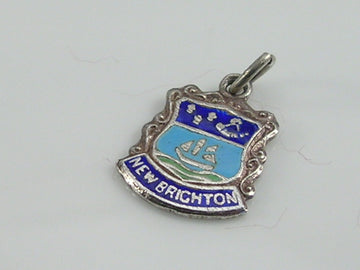 Vintage Silver New Brighton Travel Shield Charm