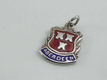 Vintage Silver Aberdeen Travel Shield Charm