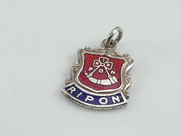 Vintage Silver Ripon Travel Shield Charm