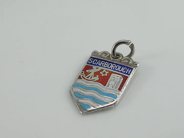 Vintage Silver Scarborough Travel Shield Charm