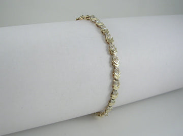 Vintage 9ct Gold Diamond Tennis Bracelet