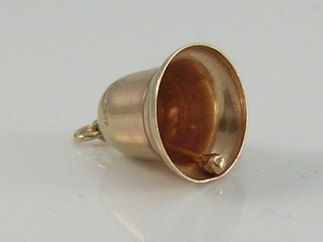 Vintage 3D 9ct Gold Bell Charm H/MK 1966