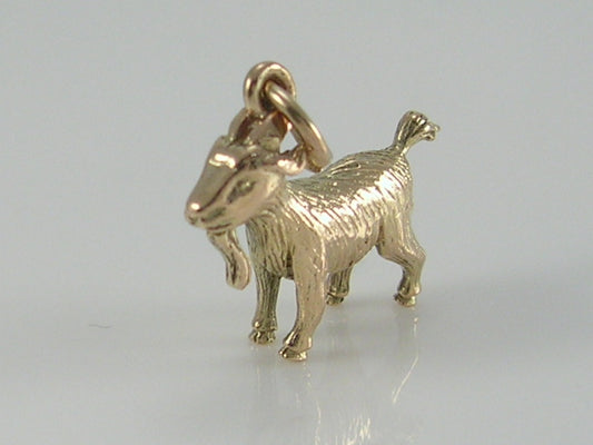 Vintage 3D 9ct Gold Billy Goat Charm H/MK 1970