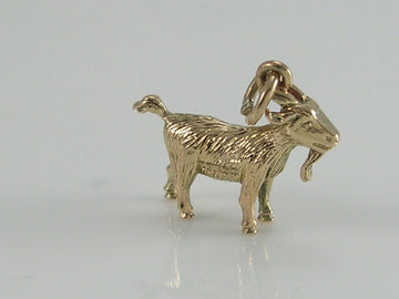 Vintage 3D 9ct Gold Billy Goat Charm H/MK 1970