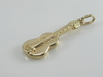 Vintage 3D 9ct Gold Guitar Pendant   H/MK 1989