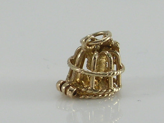 Vintage 3D 9ct Gold Lobster Pot & Old Boot Charm   H/MK 1968