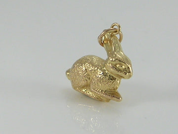 Vintage 3D 9ct Gold Rabbit Charm