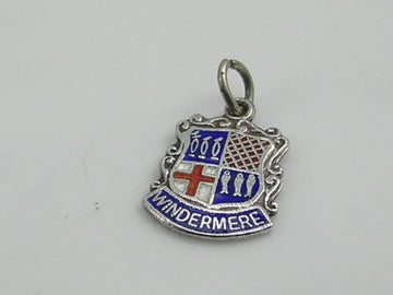 Vintage Silver Windermere Travel Shield Charm