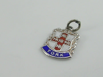 Vintage Silver York Travel Shield Charm