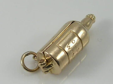 Vintage 3D 9ct Gold Nuvo Ship In Bottle Charm   H/MK 1963    RP