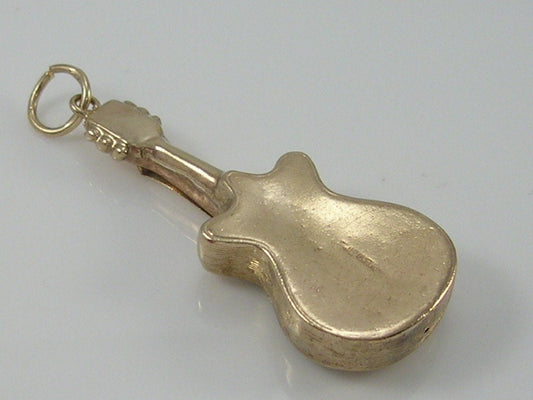 Vintage 9ct Gold Guitar Charm Pendant H/MK  GJLd