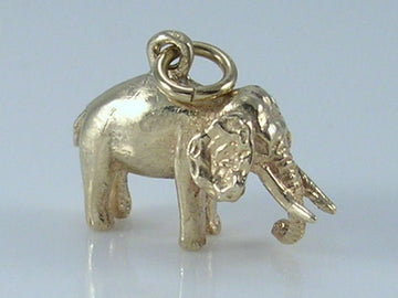 Vintage 3D 9ct Gold Elephant Charm H/MK 1978