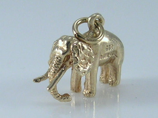 Vintage 3D 9ct Gold Elephant Charm H/MK 1978