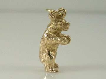 Vintage 3D 9ct Gold Bear Charm H/MK 1952