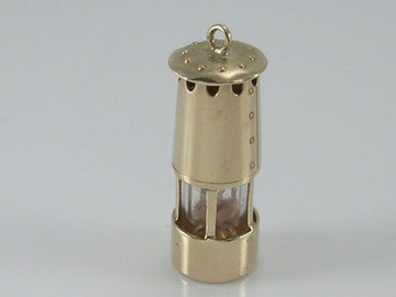 Vintage 3D 9ct Gold Miners Lamp Charm. H/MK 1968   WHC