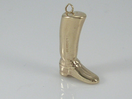 Vintage 3D 9ct Gold Riding Boot Charm H/MK 1968  RP