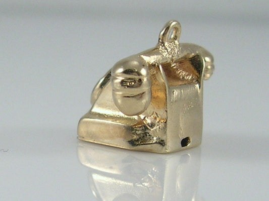 Vintage 3D 9ct Gold Telephone Charm H/MK 1972