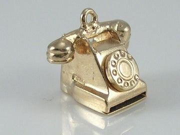 Vintage 3D 9ct Gold Telephone Charm H/MK 1972