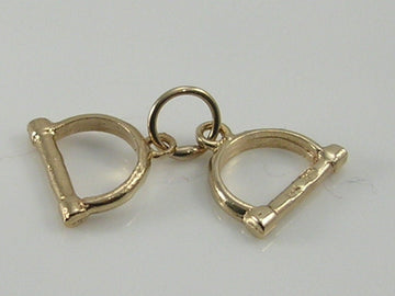 Vintage 3D 9ct Gold Handcuffs Charm Pendant H/MK 1977