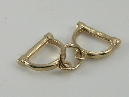 Vintage 3D 9ct Gold Handcuffs Charm Pendant H/MK 1977