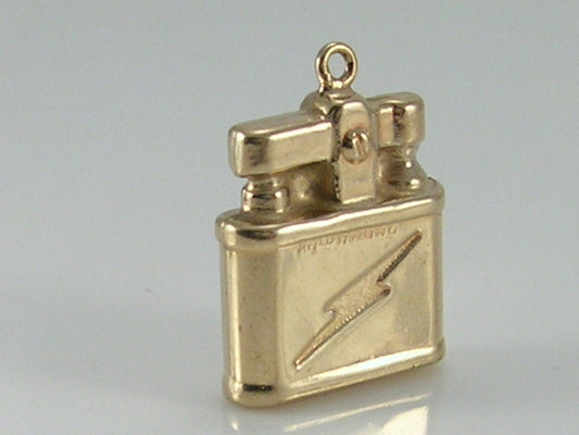 Vintage 3D 9ct Gold Petrol Lighter Charm H/MK 1974