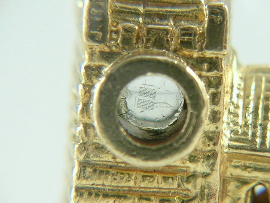 Vintage 3D 9ct Gold Stanhope Church Charm Pendant H/MK 1977