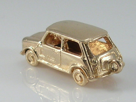 Vintage 3D 9ct Gold Mini Car Charm Pendant H/MK 1964